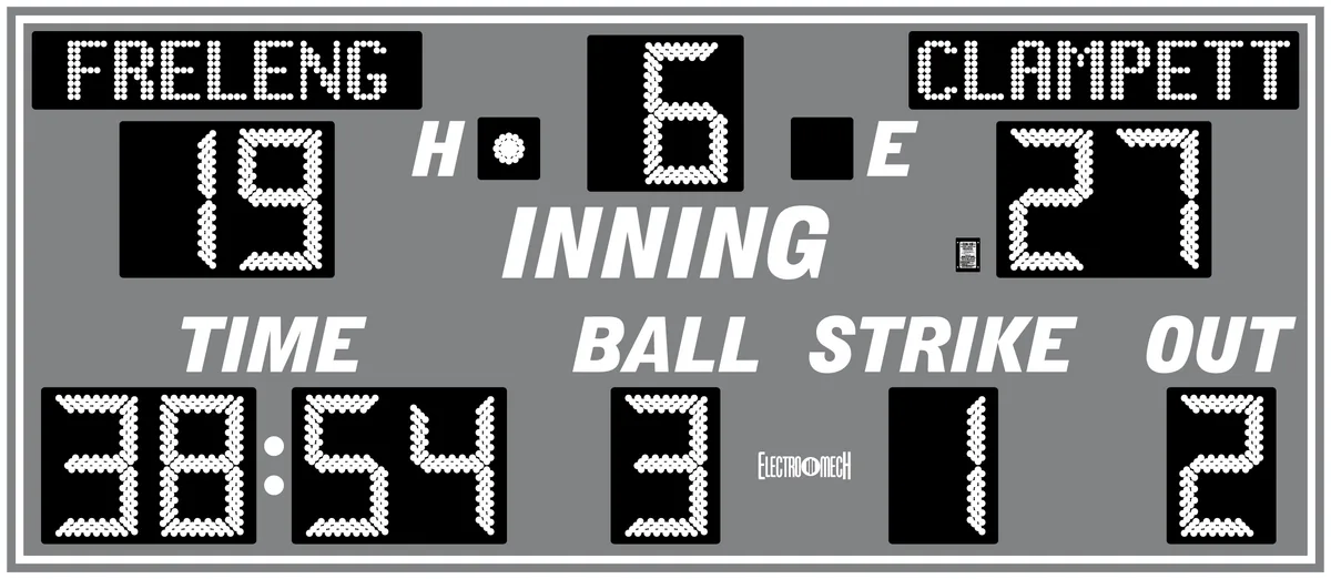 Model LX1374 — scoreboard face as shown in the manual