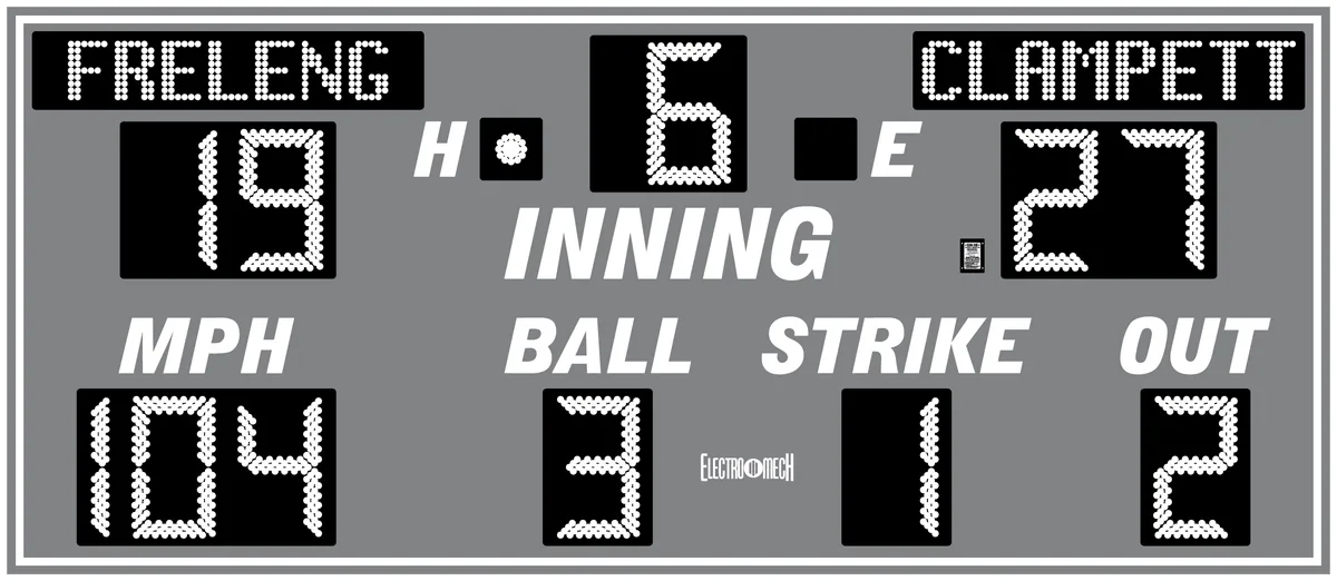 Model LX1376 — scoreboard face as shown in the manual