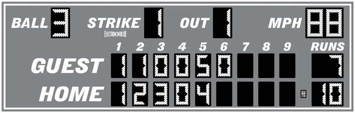 Model LX1716 — scoreboard face as shown in the manual