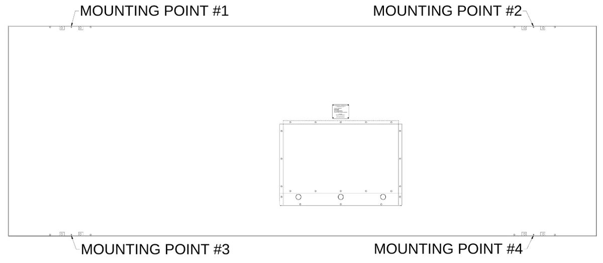 Figure 5 Mounting Points — MOUNTING POINT #1, MOUNTING POINT #2, ELECTRO-MECH SCOREBOARD CO., #3 Indust rial Pa rkway P.O. Box 102, Wr ightsville, GA 31096-0102, Electric shock hazard: Disconnect power before servicing equipment, C heck with the applicable state and local codes before installation, CAUTION, MOUNTING POINT #3, MOUNTING POINT #4