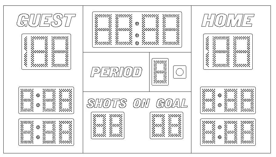 8750 — scoreboard face as shown in the manual