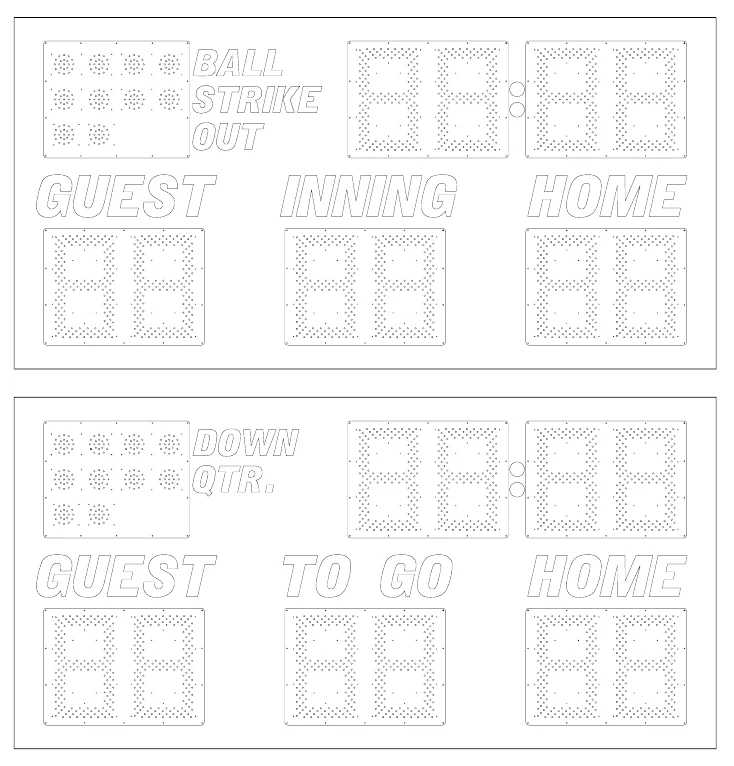 Model 1360 Manual — scoreboard face as shown in the manual