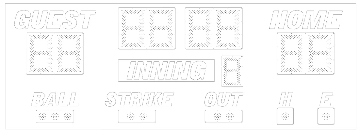Model 1390 Manual — scoreboard face as shown in the manual