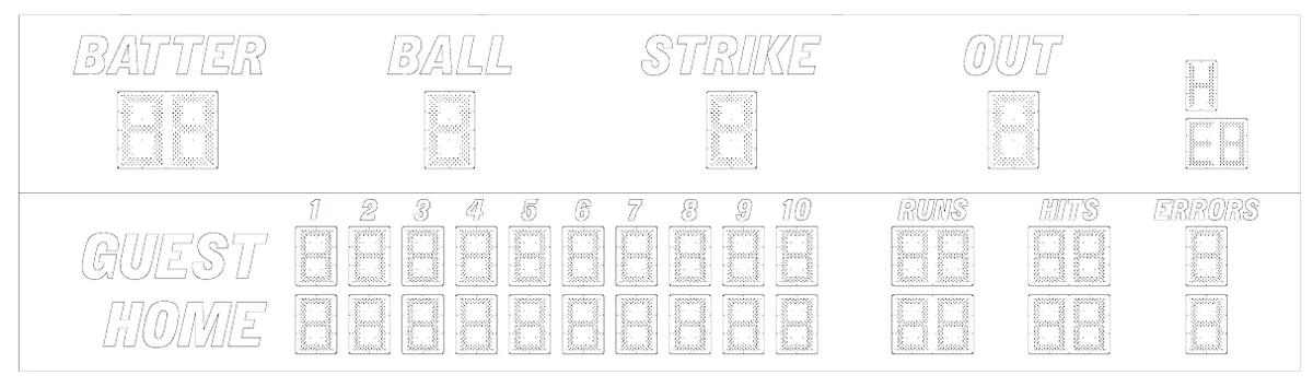 Model 1580 Manual — scoreboard face as shown in the manual