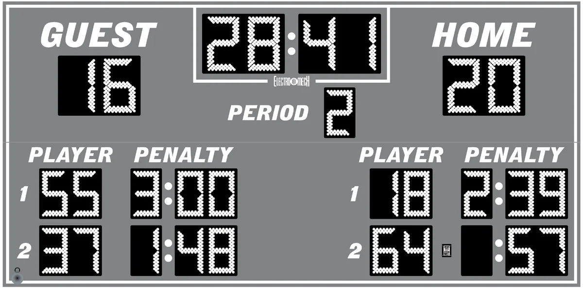 Model LX7740 — scoreboard face as shown in the manual