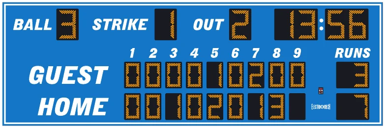 Model LX1734 scoreboard face — Outdoor, Baseball / Softball