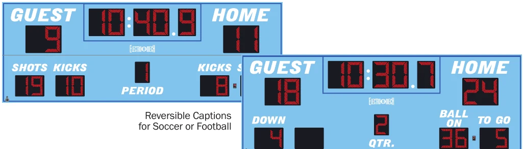 Model LX6546 scoreboard face — Outdoor, Soccer / Football — Reversible Captions for Soccer or Football
