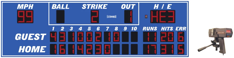 Model LX1746 scoreboard face — Outdoor, Baseball / Softball