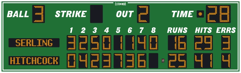 Model LX1632-ETN scoreboard face — Outdoor, Baseball / Softball