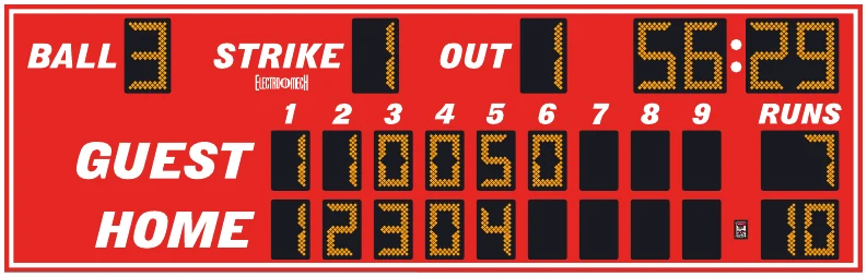 Model LX1714 scoreboard face — Outdoor, Baseball / Softball