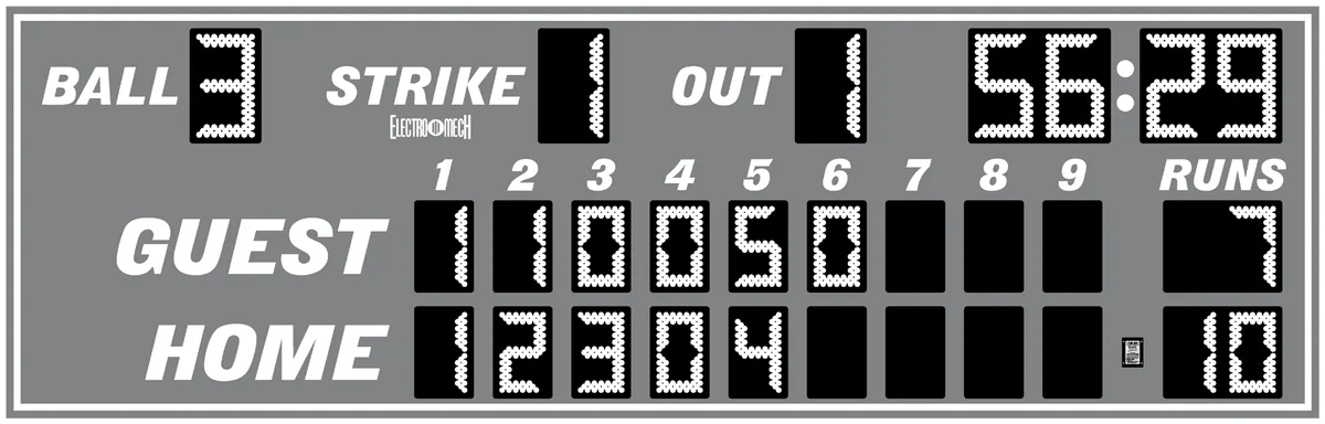 Model LX1714 — scoreboard face as shown in the manual