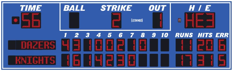 Model LX1742-ETN scoreboard face — Outdoor, Baseball / Softball