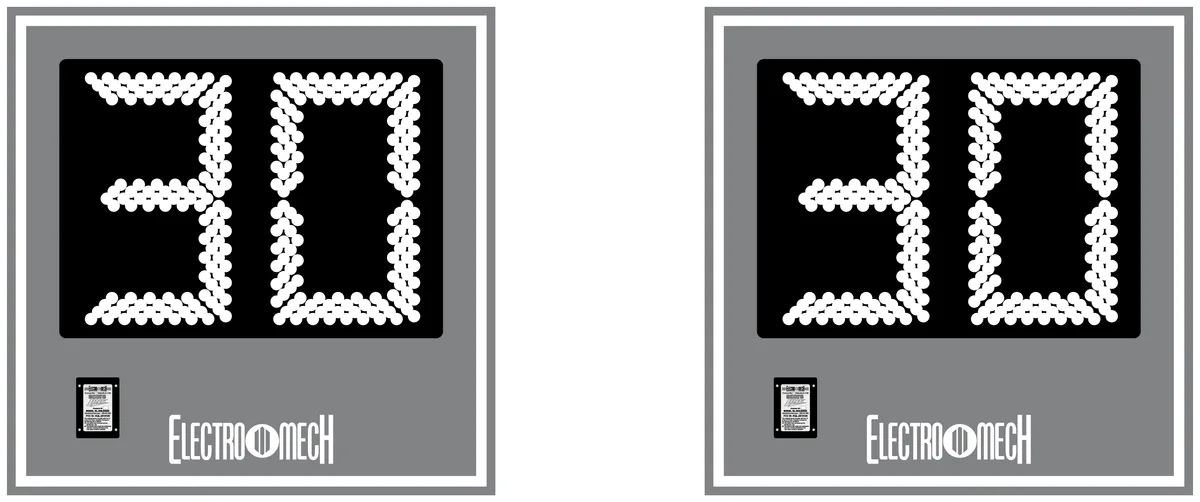 Model LX3018 — scoreboard face as shown in the manual