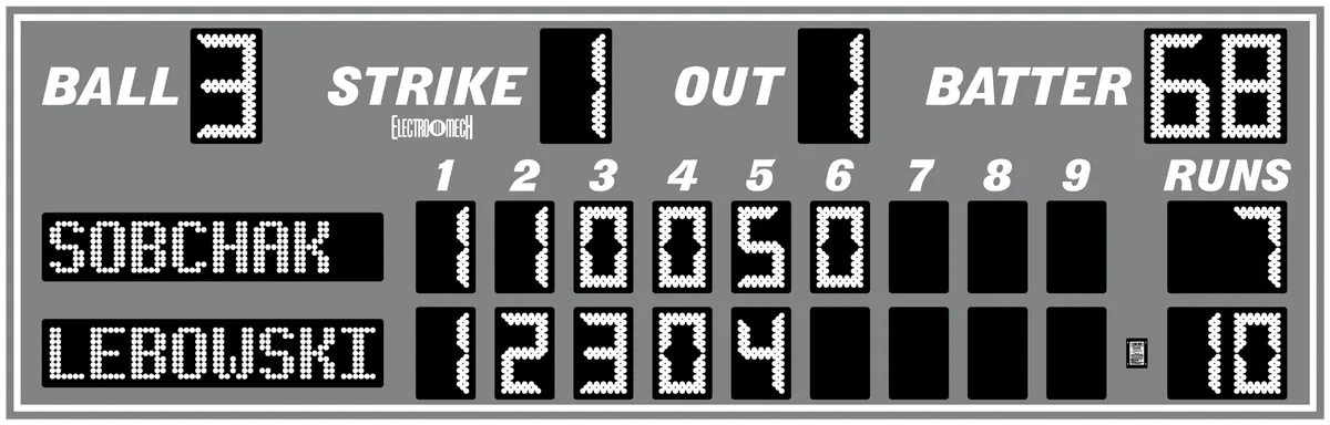 Model LX1710 — scoreboard face as shown in the manual