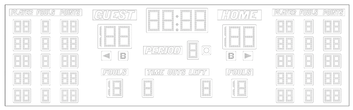 Model 2555 Manual — scoreboard face as shown in the manual