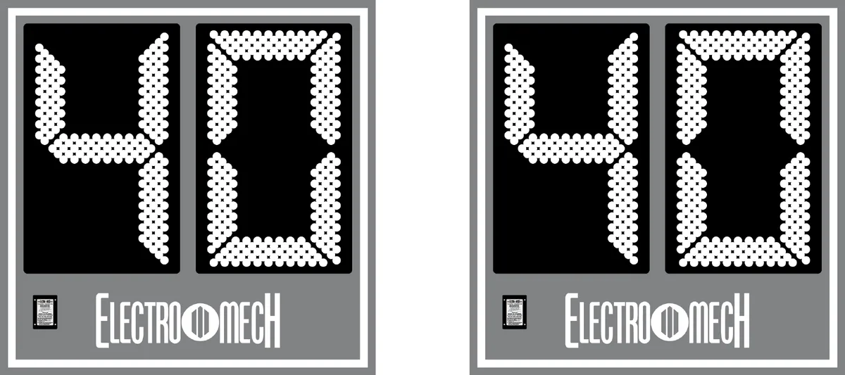 Model LX3030 — scoreboard face as shown in the manual