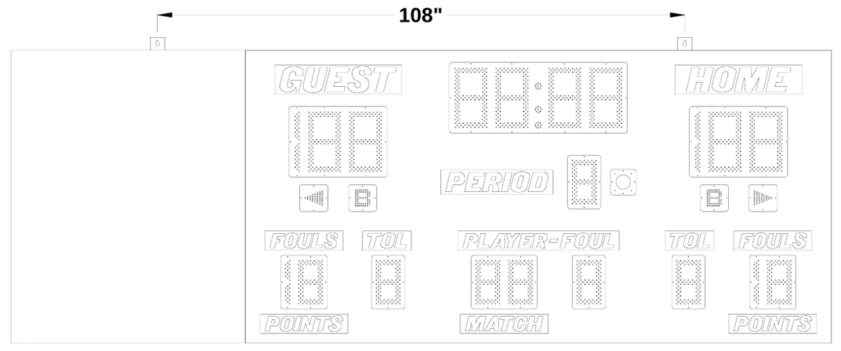 Figure 2 Model 2665 with Side Sponsor Panel Mounting Points — 108"
