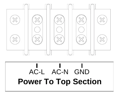 Figure 6 Power to Top Section Connections — AC-L, AC-N GND, Power To Top Section
