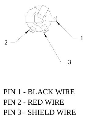 Figure 17 ¼” Stereo Jack Wiring Diagram — PIN 1 - BLACK WIRE PIN 2 - RED WIRE PIN 3 - SHIELD WIRE