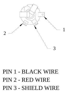 Figure 18 ¼” Stereo Jack Wiring Diagram — PIN 1 - BLACK WIRE PIN 2 - RED WIRE PIN 3 - SHIELD WIRE