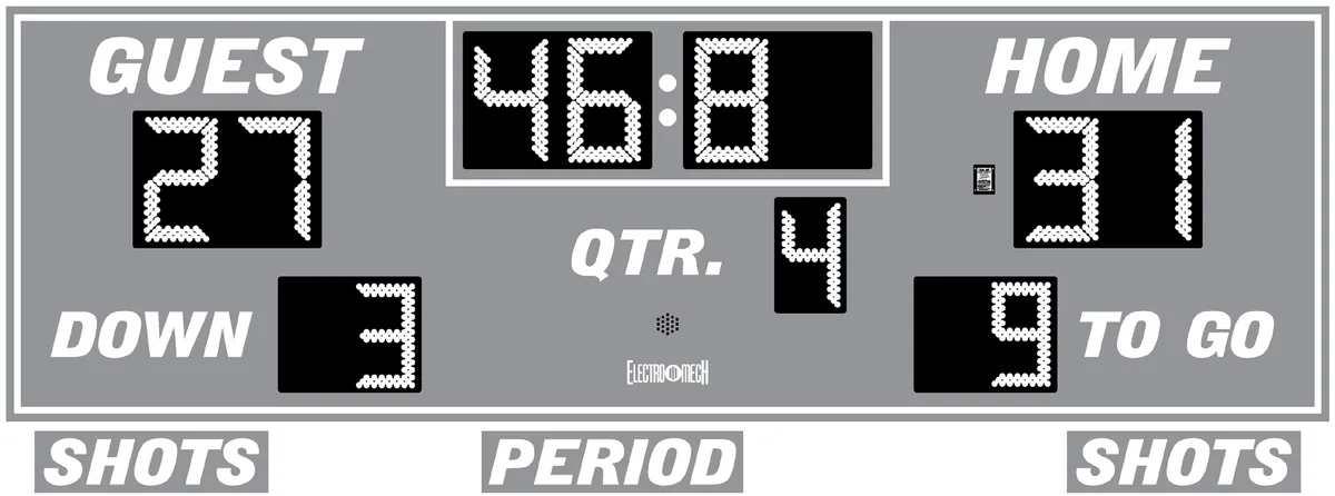 Model LX6434 — scoreboard face as shown in the manual